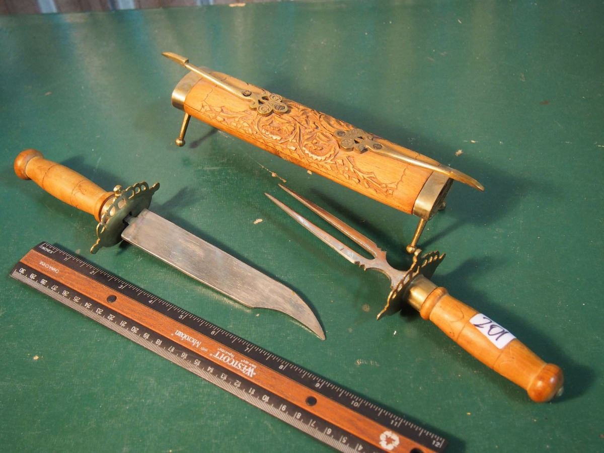 Wooden Knife And Steak Fork Sheath