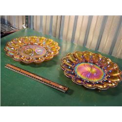 Carnival Glass Serving Dishes (2)