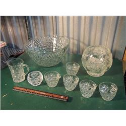 Lot Of Glassware  (Bowl, Cups, Etc.)