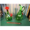 Image 1 : Green Glass Decanter Set