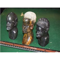 African Stone Busts