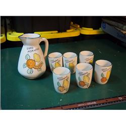 Japanese Made Juice Pitcher And Glasses (Good Morning)