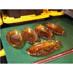 Set Of Carnival Glass Serving Dishes