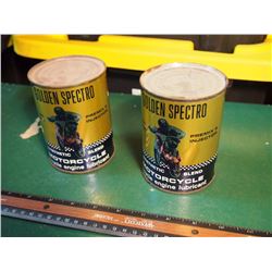 Golden Spectro Engine Lubricant Tins, Unopened