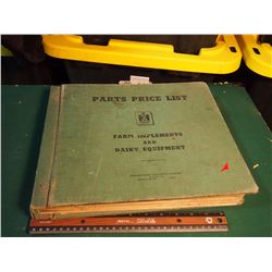 1954 Parts Price List, International Harvester