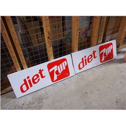 Matching Diet 7Up Metal Signs (26”x10)