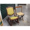 Image 1 : Wooden Folding Chairs (2) (One Rocking, One Very Portable)