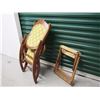 Image 3 : Wooden Folding Chairs (2) (One Rocking, One Very Portable)
