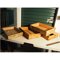 Lot Of (4) Wood Crates (Crackers)
