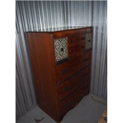 Antique 7 Drawer Wood Dresser, 33x48x19