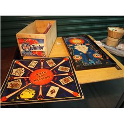 Gotham Big Shot Game W/ K Junior Apple Crate  And Ante Up Rummy Board