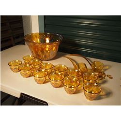 Carnival Glass Punch Set