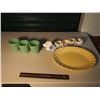 Image 1 : Lot Of Misc. (Jadite Fire King Mugs, Container Dog, Platter)