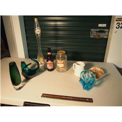 Lot Of Misc. (Vess Stretch Bottle, Table Decorations, Etc.)