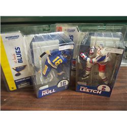 NHL Figurines (2) (Hull, Leetch)
