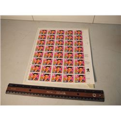 Full Sheet Of Elvis Presley Commemorative USA 29 Cents Postal Stamps