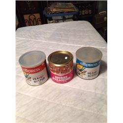 Peanut Butter Tins (3) (Empress, Coop)