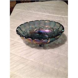 Footed Glass Carnival Bowl