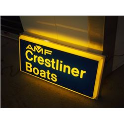 AMF Crestliner Boats Hanging Lit Sign