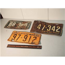 Lot Of 50’s Saskatchewan Licence Plates (3)