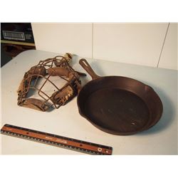 Cast Iron Frying Pan W/ Vintage Catching Mask