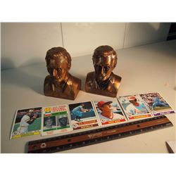 Lot Of Lincoln Coin Bank Busts W/ 1979 Topps Baseball Cards