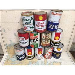 Oil Can Lot (12) (Gulf, Esso, Shell, Etc.)