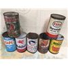 Image 1 : Lot Of Quart Oil Cans (7) (Red Indian, North Star, B/A Mobiloil)