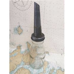 Antique Quart Oil Bottle With Top