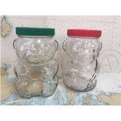 Lot Of 2 Vintage Kraft Peanut Butter jars bear shaped