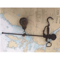 Antique Cast General Store Fish Scale With Star