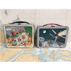 Lot Of Tin Lunch Kits (2) Mickey Mouse and Space