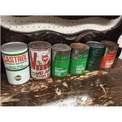 Lot Of Oilcans (All Full, Quarts and Litres Veedal Co-op, Esso, Castrol)