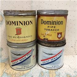 Tobacco tins (4) (Dominion Daily Mail)