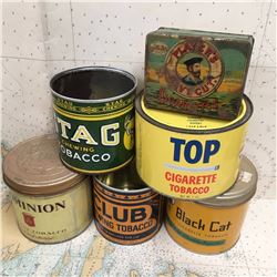Tobacco Tin lot (6) (Players Stag Club Top Etc;)