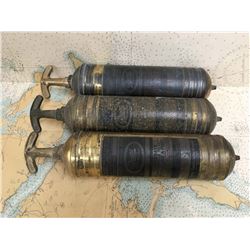 Lot Of Brass Pyrene Fire Extinguishers (3)