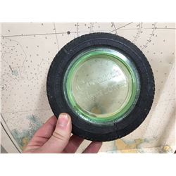 Goodrich Silvertowns Tire Advertising Ashtray (Green Depression Glass)