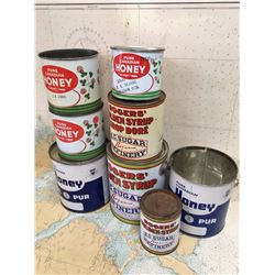 Lot Of Vintage Syrup And Honey Tins (8)