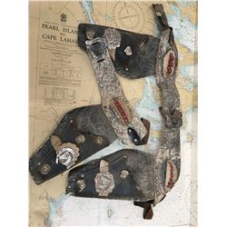 Vintage leather cap gun holster set