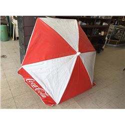 Vintage Full Sized Coca-Cola Advertising Patio Umbrella