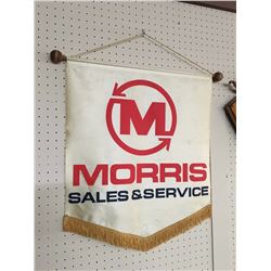 Vintage Morris Sales And Service Advertising Banner 24” x 22"
