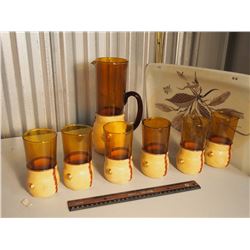 Unique Glassware Set With Matching Pitcher