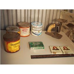 Lot Of Ciggerate Tine And Postal Scale