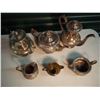Image 2 : Lot Of Silver Looking Kettles, Cream, Sugar, Etc