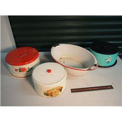 Cake Tins (3) With Porcelain Basin