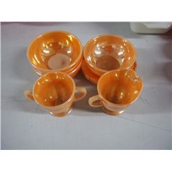 Lot of Fire-King Peach Lusterware