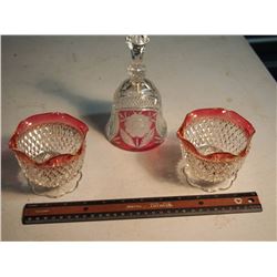 Glass Bell with Candlestick Holders