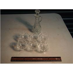 Matching set Glasses With Glass Bottle