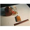 Image 6 : Lot of misc (Indian Firewater Bottle, Brass Bucket, Lion King Glass Jar)