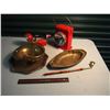 Image 1 : Lot of Misc (Metalware, Red Electric Lamps, Candle extinguisher)
